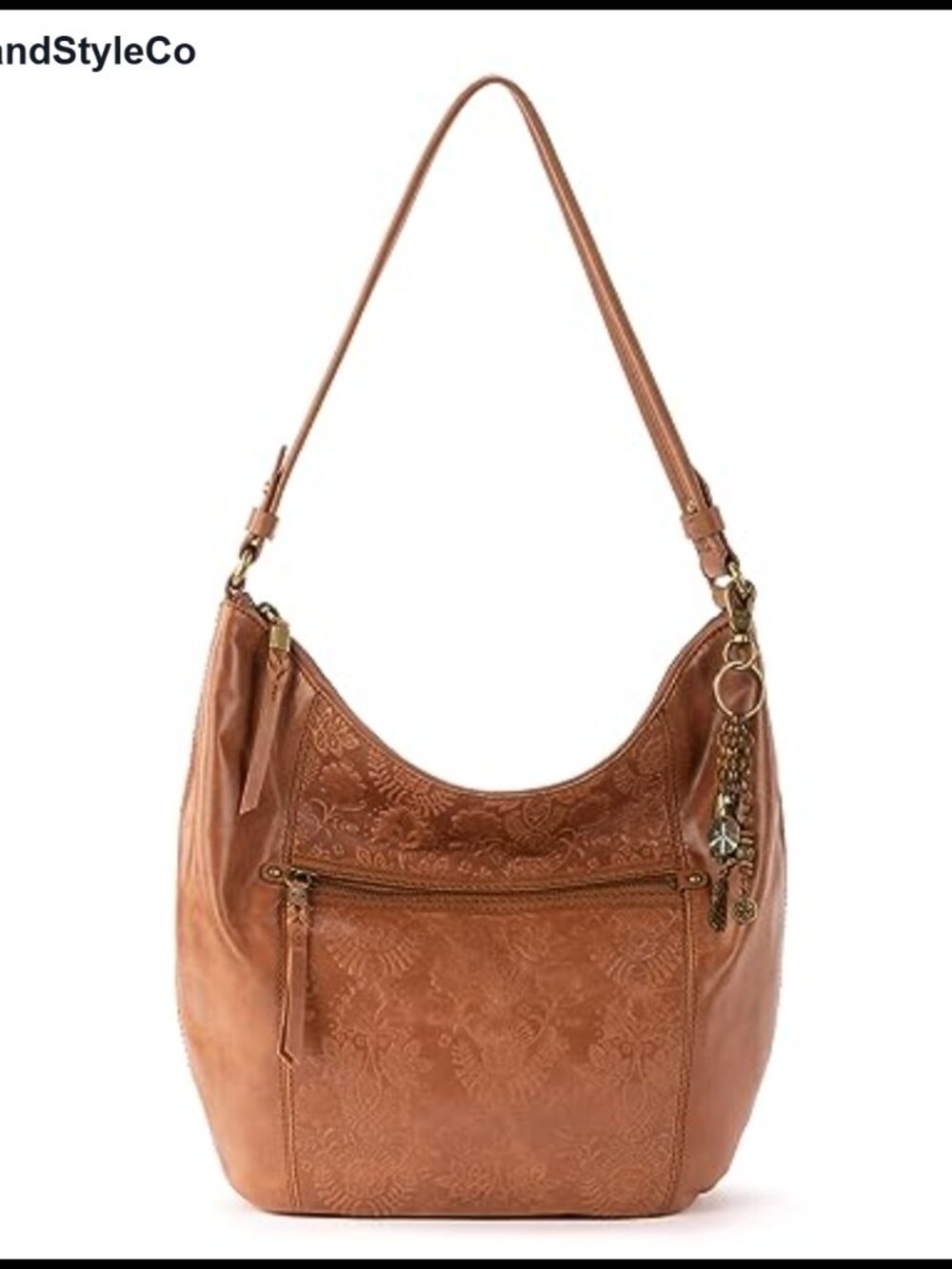Large Leather Hobo Bag with Zip Pocket - Spacious Slouchy Shoulder Purse